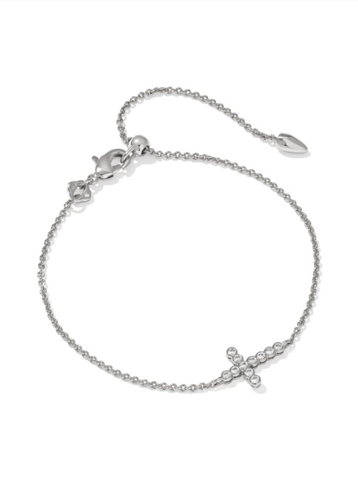 Cross Crystal Delicate Bracelet Rhod Metal by Kendra Scott