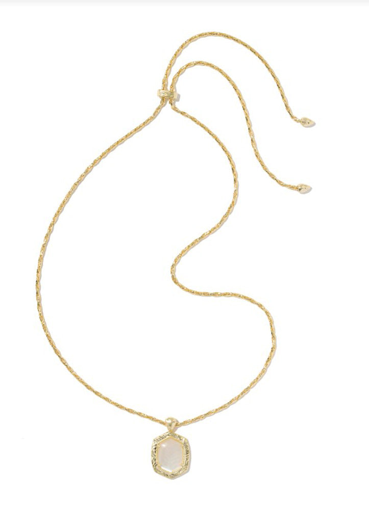 Tiger Striped Daphne Small Long Gold Natural Mop Pendant Necklace by Kendra Scott
