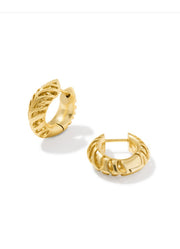 Tiger Striped Mikki Huggie Gold Metal by Kendra Scott