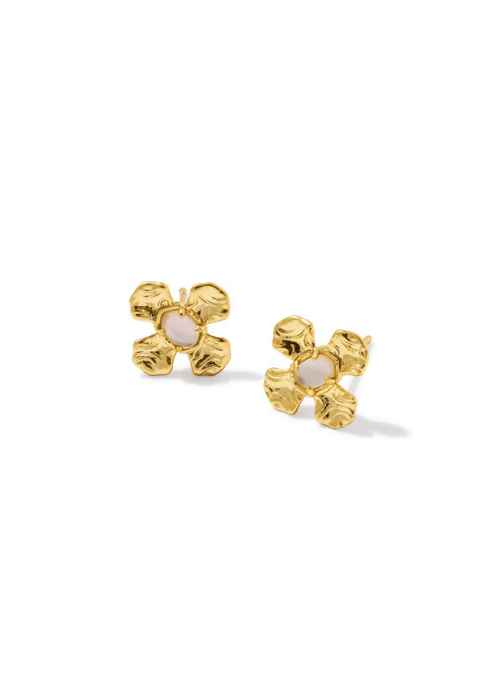 Leanne Stud Earring Gold Natural Mop by Kendra Scott