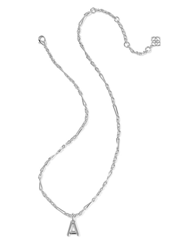 Bubble Letter A Pendant Necklace Rhod Metal by Kendra Scott