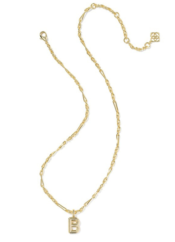 Bubble Letter B Pendant Necklace Gold Metal by Kendra Scott