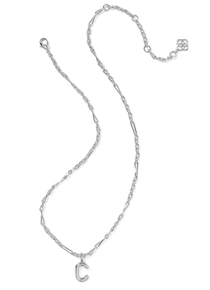 Bubble Letter C Pendant Necklace Rhod Metal by Kendra Scott