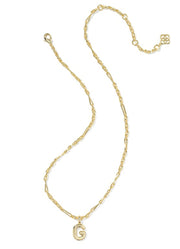 Bubble Letter G Pendant Necklace Gold Metal by Kendra Scott