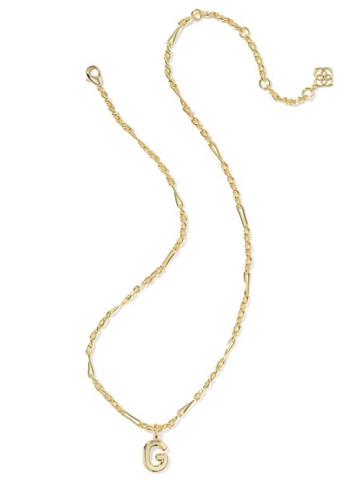 Bubble Letter G Pendant Necklace Gold Metal by Kendra Scott