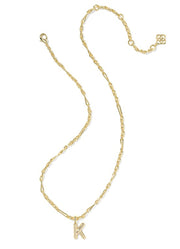 Bubble Letter K Pendant Necklace Gold Metal by Kendra Scott