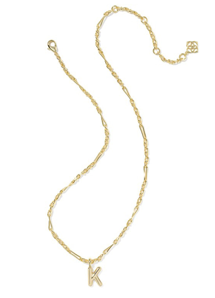 Bubble Letter K Pendant Necklace Gold Metal by Kendra Scott