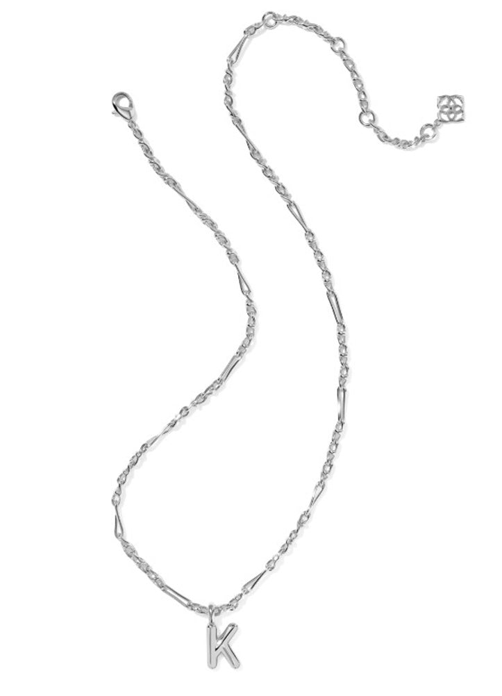 Bubble Letter K Pendant Necklace Rhod Metal by Kendra Scott