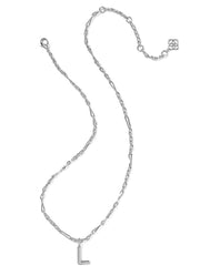 Bubble Letter L Pendant Necklace Rhod Metal by Kendra Scott