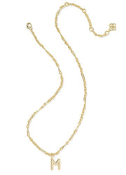 Bubble Letter M Pendant Necklace Gold Metal by Kendra Scott