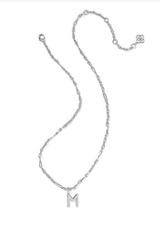 Bubble Letter M Pendant Necklace Rhod Metal by Kendra Scott