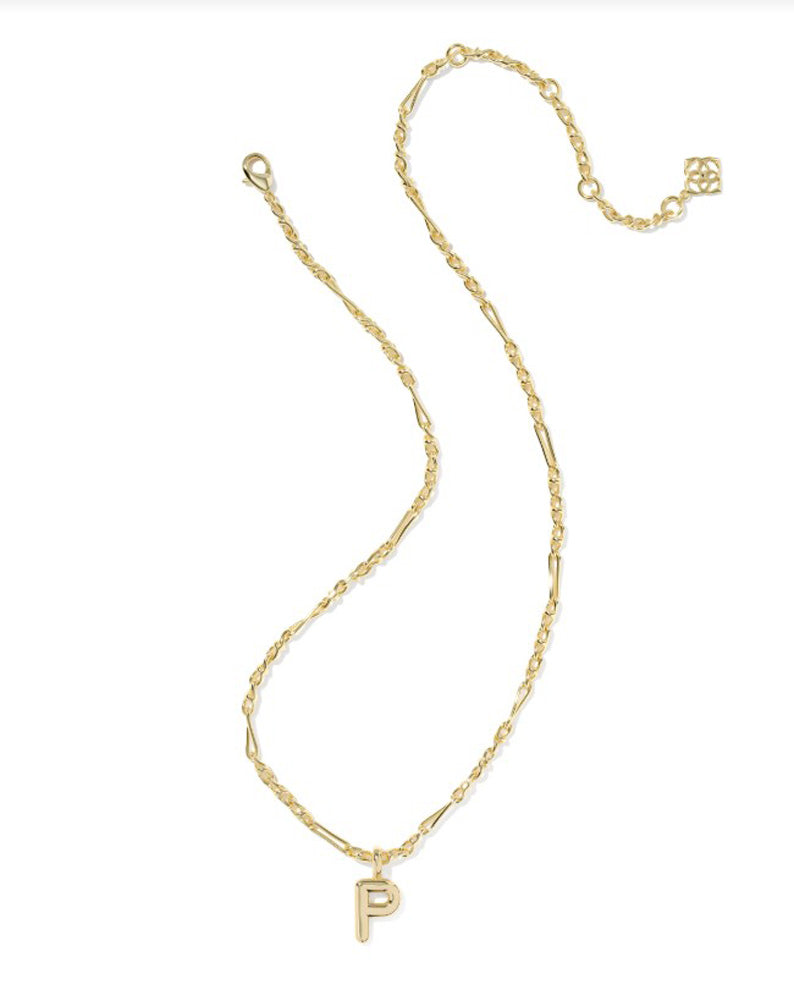 Bubble Letter P Gold Metal by Kendra Scott