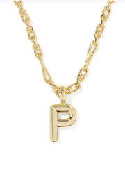 Bubble Letter P Gold Metal by Kendra Scott