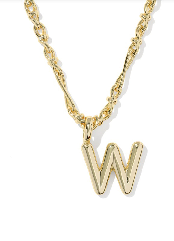 Bubble Letter W Gold Metal by Kendra Scott