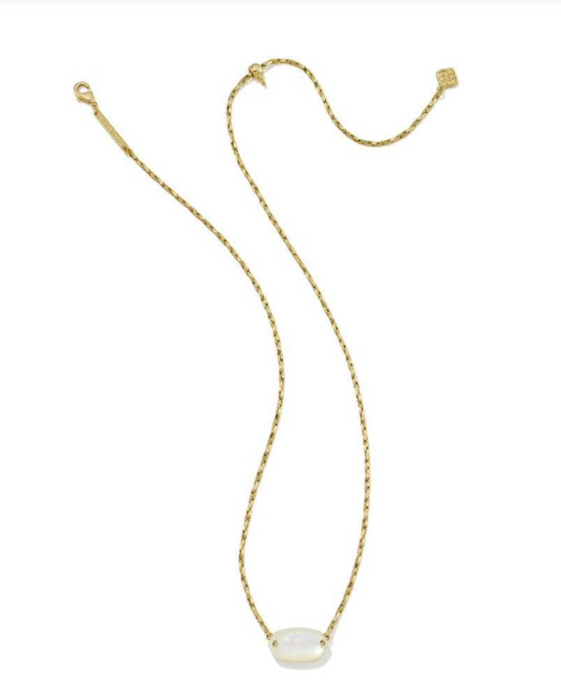 Elisa Riveted Pendant Necklace Gold Ivory Mop by Kendra Scott