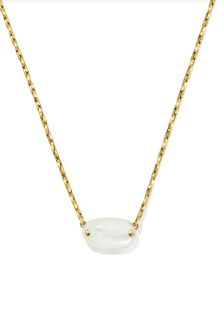 Elisa Riveted Pendant Necklace Gold Ivory Mop by Kendra Scott