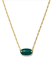 Elisa Riveted Pendant Necklace Gold Green Malachite by Kendra Scott