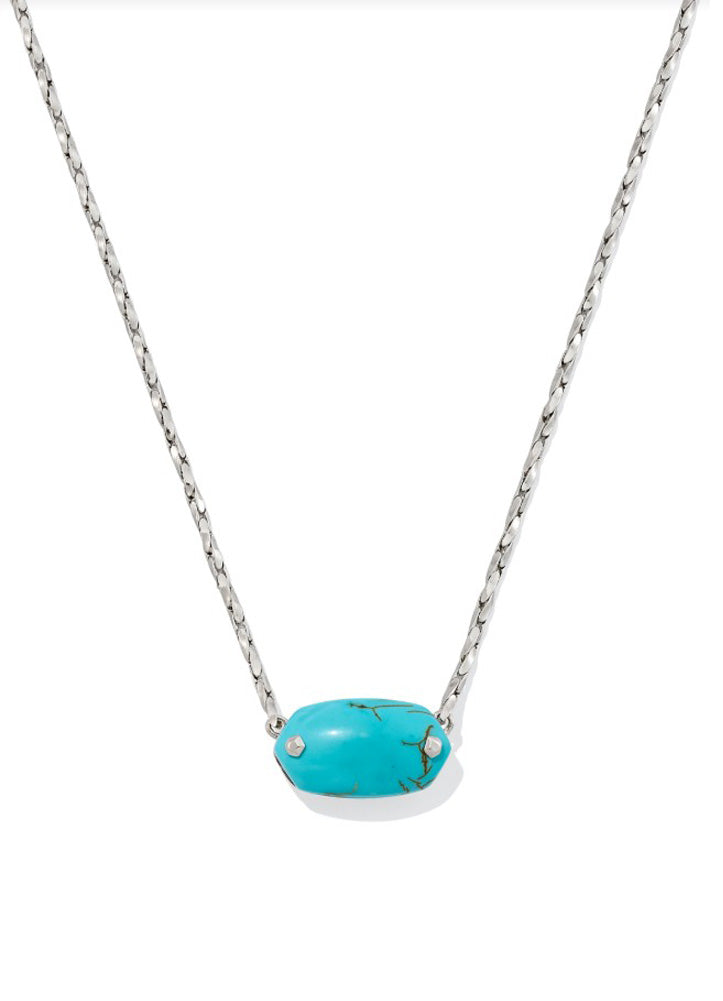 Elisa Riveted Pendant Necklace Rhod Variegated Turquoise by Kendra Scott