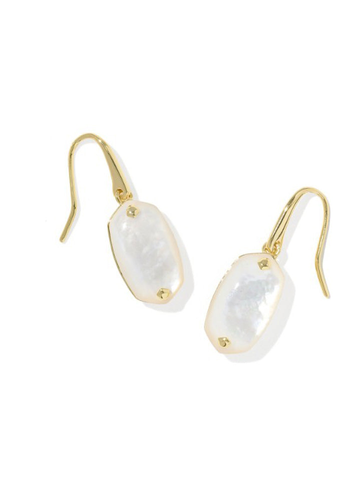 Lee Riveted Drop Earring Gold Ivory Mop by Kendra Scott