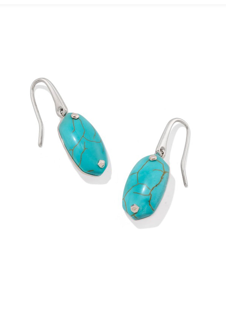Lee Riveted Drop Earring Rhod Variegated Turquoise by Kendra Scott