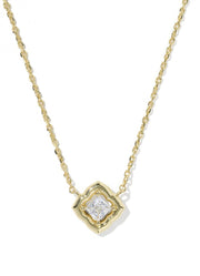 Mallory Crystal Pendant Necklace Gold Metal White CZ by Kendra Scott