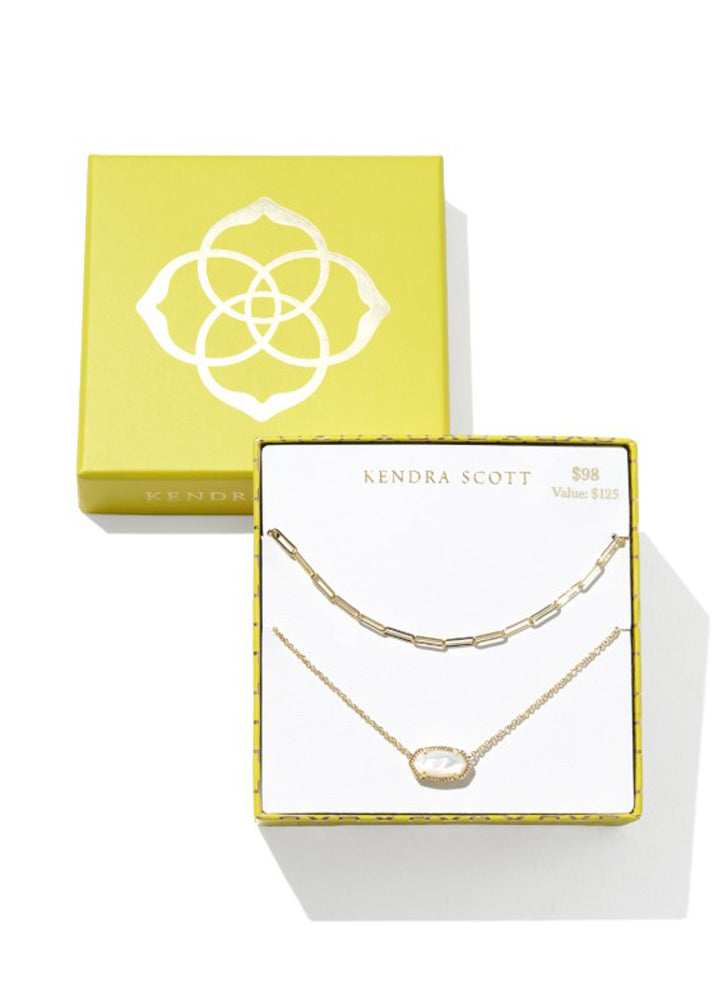 Elisa Courtney Necklace GS in Gold Ivory Mother of Pearl by Kendra Scott