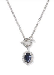 Daphne Crystal Frame Toggle Necklace in Silver Dark Indigo Illusion by Kendra Scott
