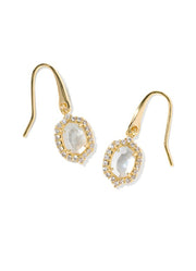 Daphne Crystal Frame Drop Earrings in Gold Ivory Mother of Pearl by Kendra Scott