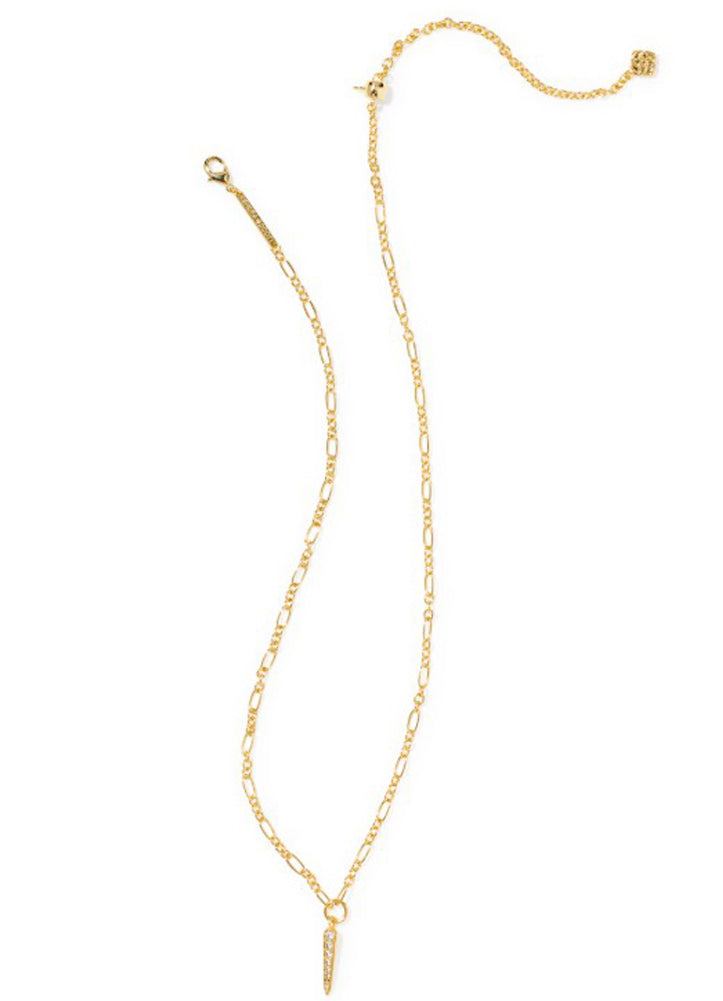 Fate Short Pendant Necklace in Gold White CZ by Kendra Scott
