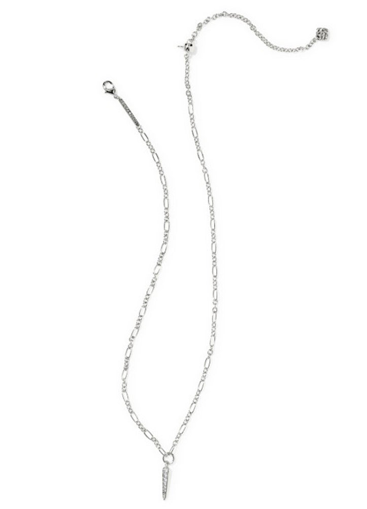 Fate Short Pendant Necklace in Silver White CZ by Kendra Scott