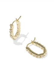 Fate Huggie Earrings in Gold White CZ by Kendra Scott