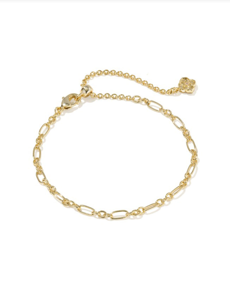 Fate Set of 2 Delicate Chain Bracelets in Gold White CZ by Kendra Scott