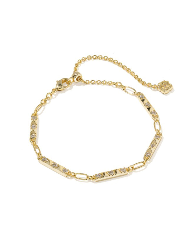 Fate Set of 2 Delicate Chain Bracelets in Gold White CZ by Kendra Scott