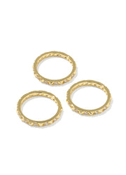 Fate Ring Set of 3 in Gold White CZ by Kendra Scott