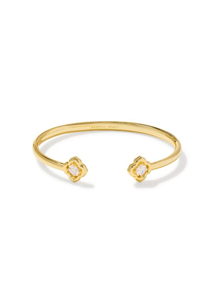 Mallory Crystal Cuff Bracelet in Gold White CZ by Kendra Scott