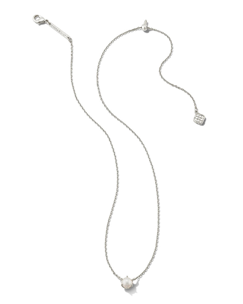 Ashton Pearl Pendant Necklace Rhod White Pearl by Kendra Scott