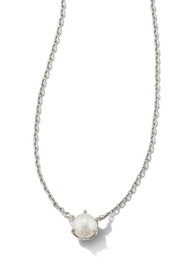 Ashton Pearl Pendant Necklace Rhod White Pearl by Kendra Scott
