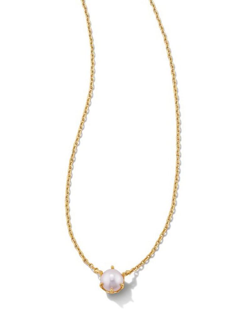 Ashton Pearl Pendant Necklace Gold White Pearl by Kendra Scott