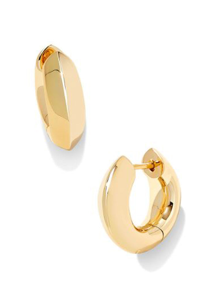 Mikki Metal Huggie Earring Gold Polished Metal by Kendra Scott