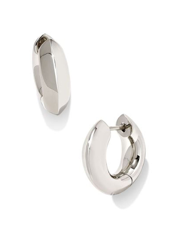 Mikki Metal Huggie Earring Rhod Polished Metal by Kendra Scott
