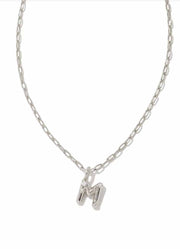 Crystal Ltr M Pendant RHOD by Kendra Scott