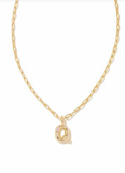 Crystal Ltr Q Pendant Gold by Kendra Scott