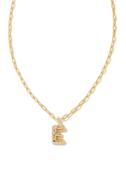 Crystal Letter E Pendant Necklace in Gold Metal by Kendra Scott