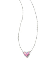 Framed Ari Heart Pendant Necklace Rhod Lilac Opalescent by Kendra Scott