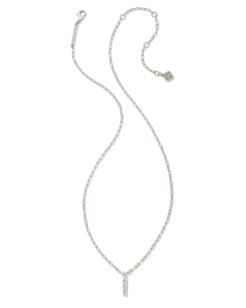 Crystal Letter I Pendant Necklace Rhod Metal by Kendra Scott