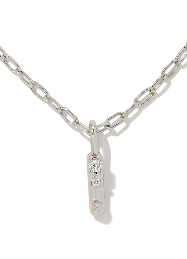 Crystal Letter I Pendant Necklace Rhod Metal by Kendra Scott