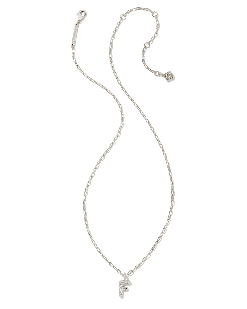 Crystal Letter F Pendant Necklace Rhod Metal by Kendra Scott