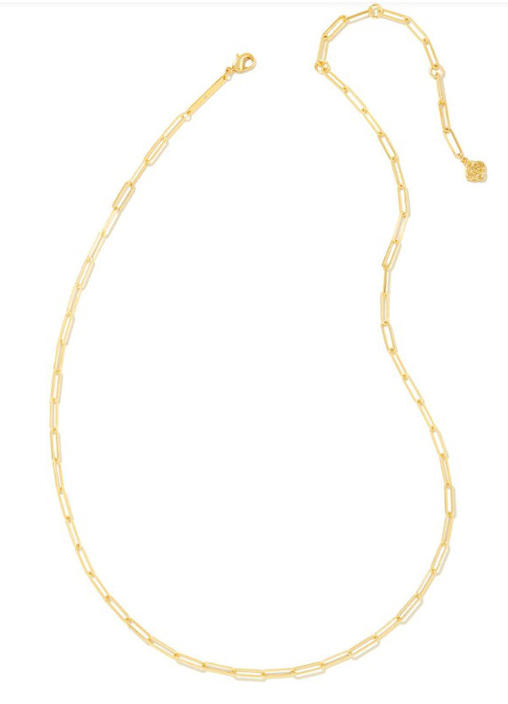Courtney Paperclip Necklace Gold Metal