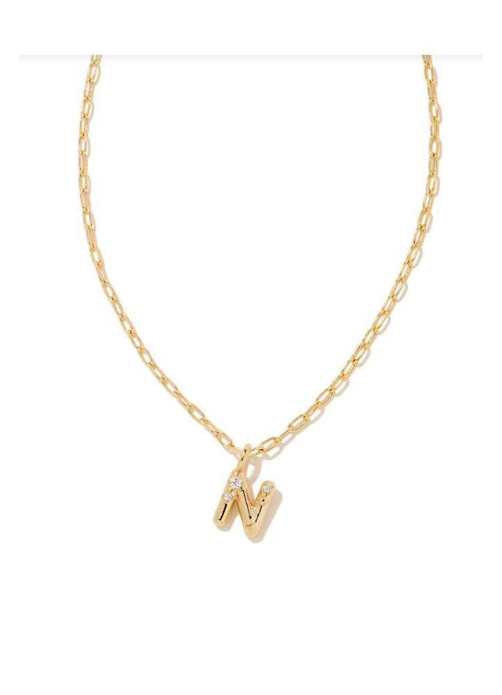 Crystal Ltr N Pendant Gold by Kendra Scott
