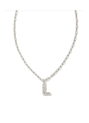 Crystal Ltr L Pendant RHOD by Kendra Scott